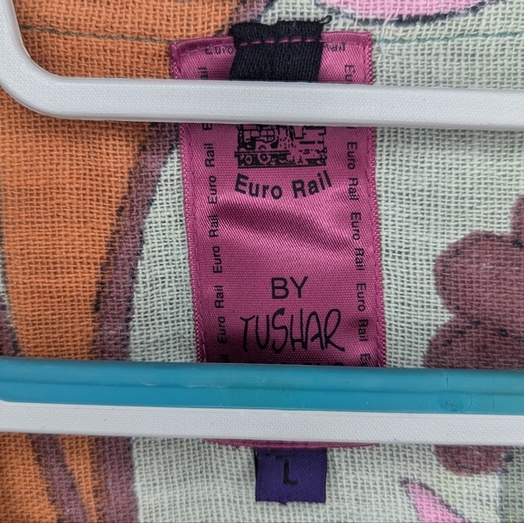 Eurorail by Tushar boutique boho European floral patterned dress size woman's L - Picture 7 of 7